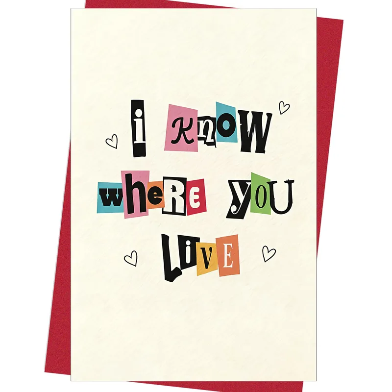 Cutout Typography Hearts New Home Card for Snarky Housewarmings