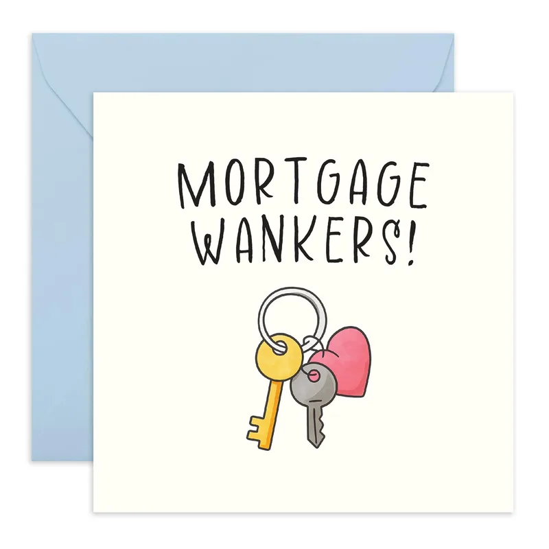 Keys Heart New Home Card Celebrating Mortgage Wankers with Keys