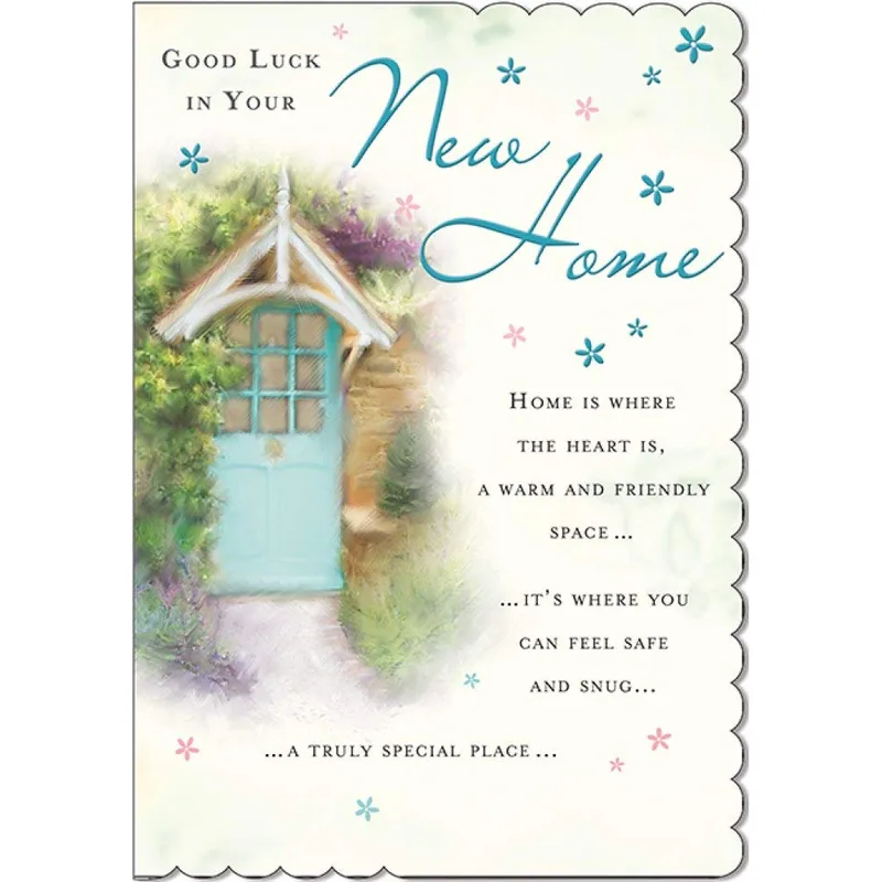 Teal Door Cottage New Home Card for Housewarming Sentiments