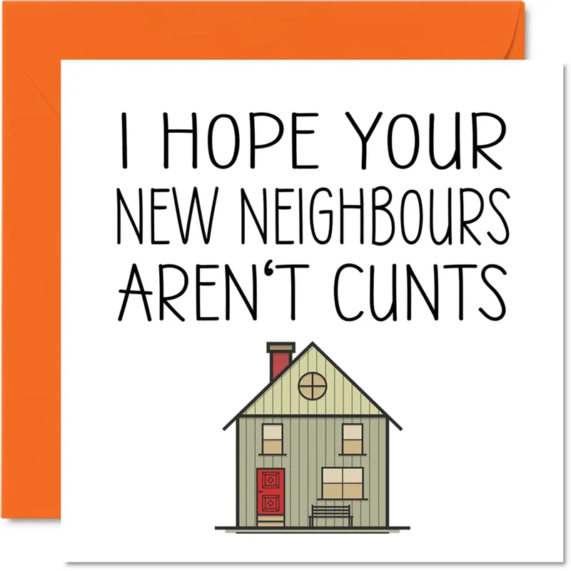 Green House Sketch New Home Card for Rude Neighbors