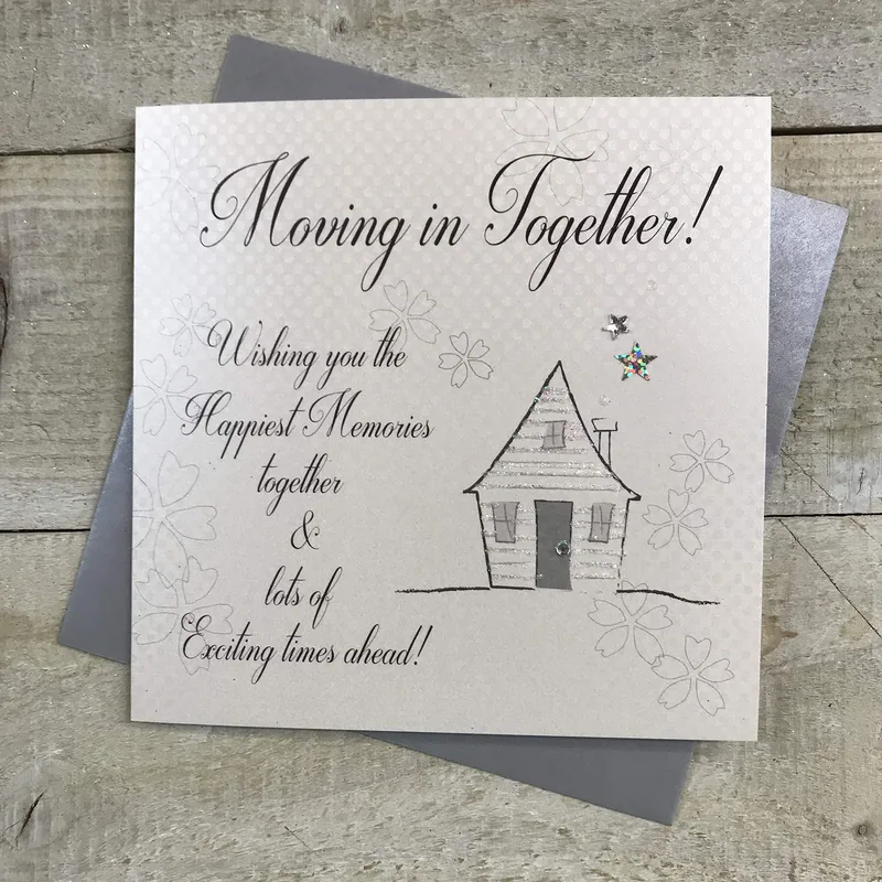 Dotted House Sketch New Home Card Celebrates Moving In Together