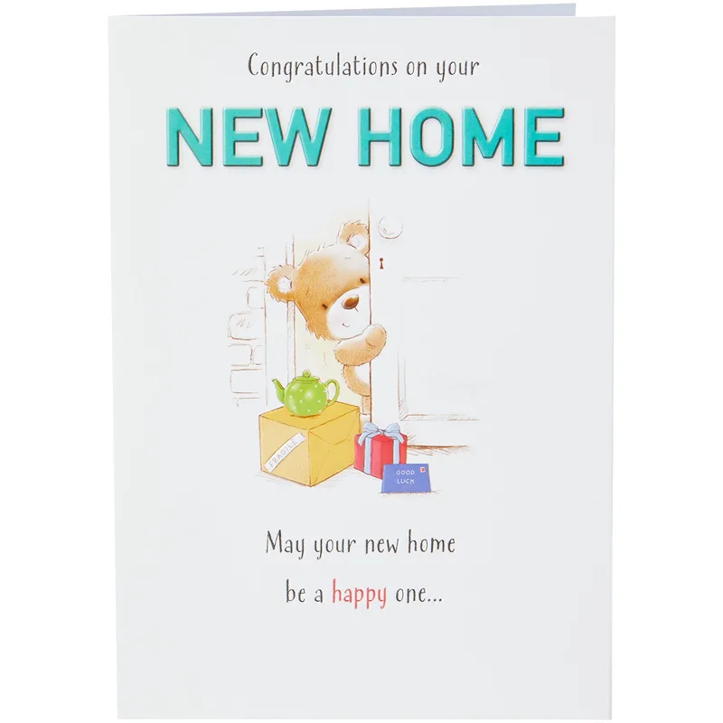 Bear Gift Boxes New Home Card for Housewarming Celebrations