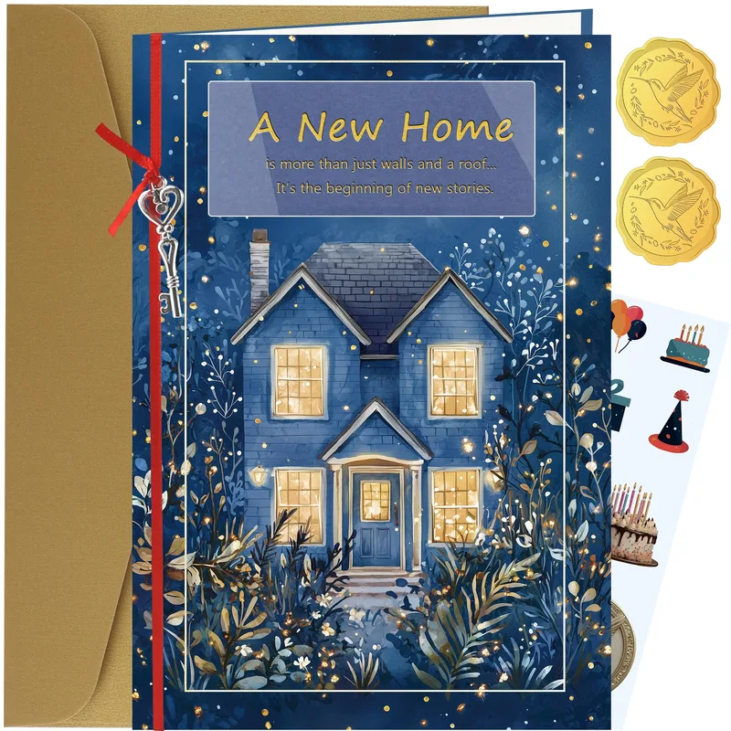 House Gold Lights New Home Card Celebrates a Fresh Start