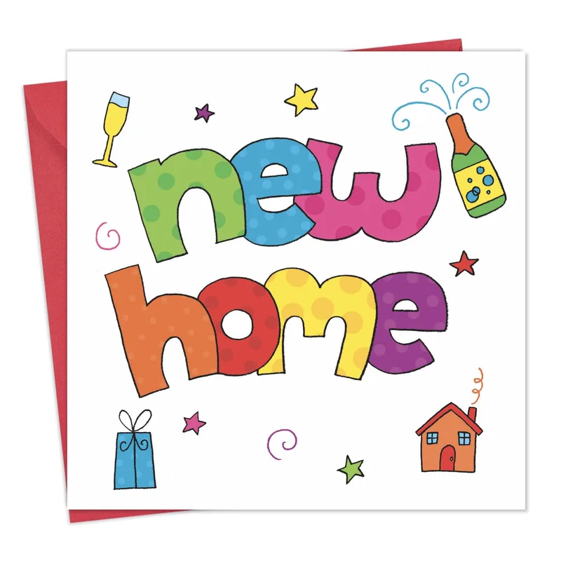 Bubble Letters Gifts New Home Card Celebrating a Fresh Start