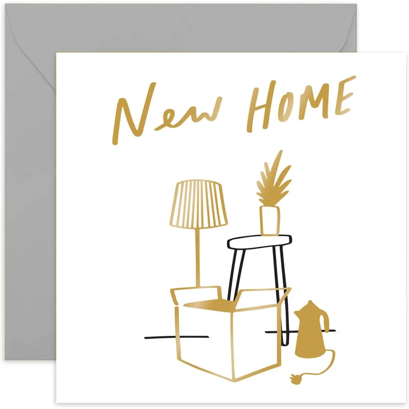 Art Moving Boxes New Home Card Celebrating Unpacking and Fresh Starts