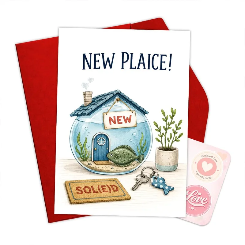 House Welcome Mat New Home Card for Fish Lovers