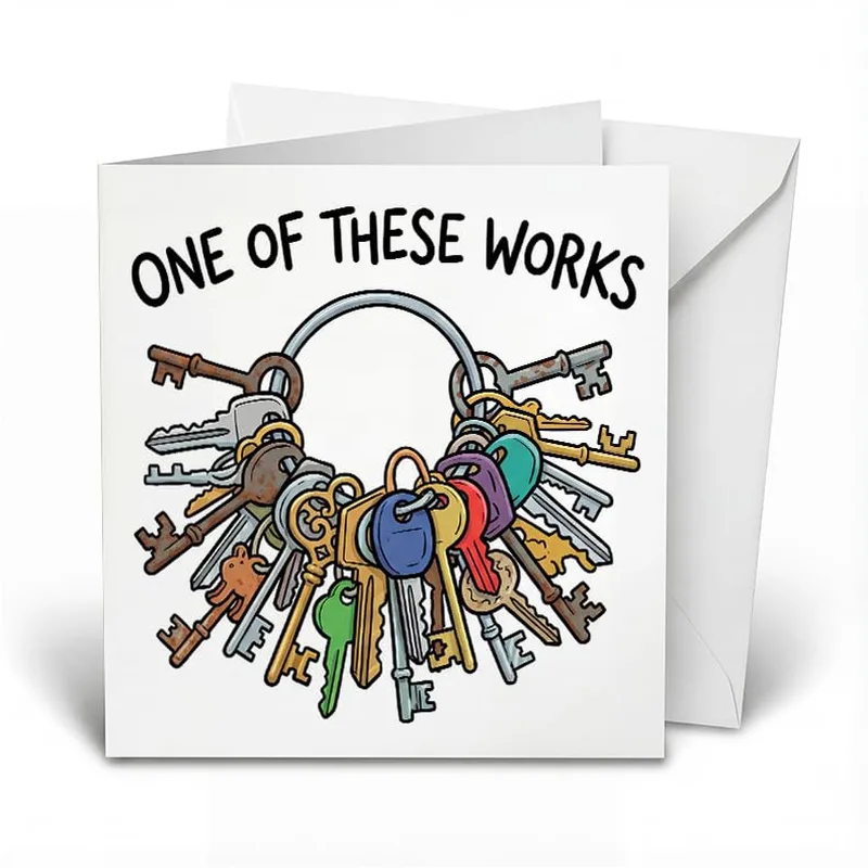Ring Assorted Keys New Home Card for the Key Collector