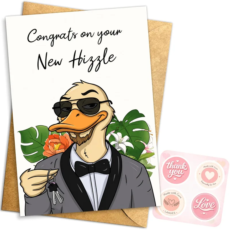 Duck Tuxedo Sunglasses New Home Card for Cool Housewarmings