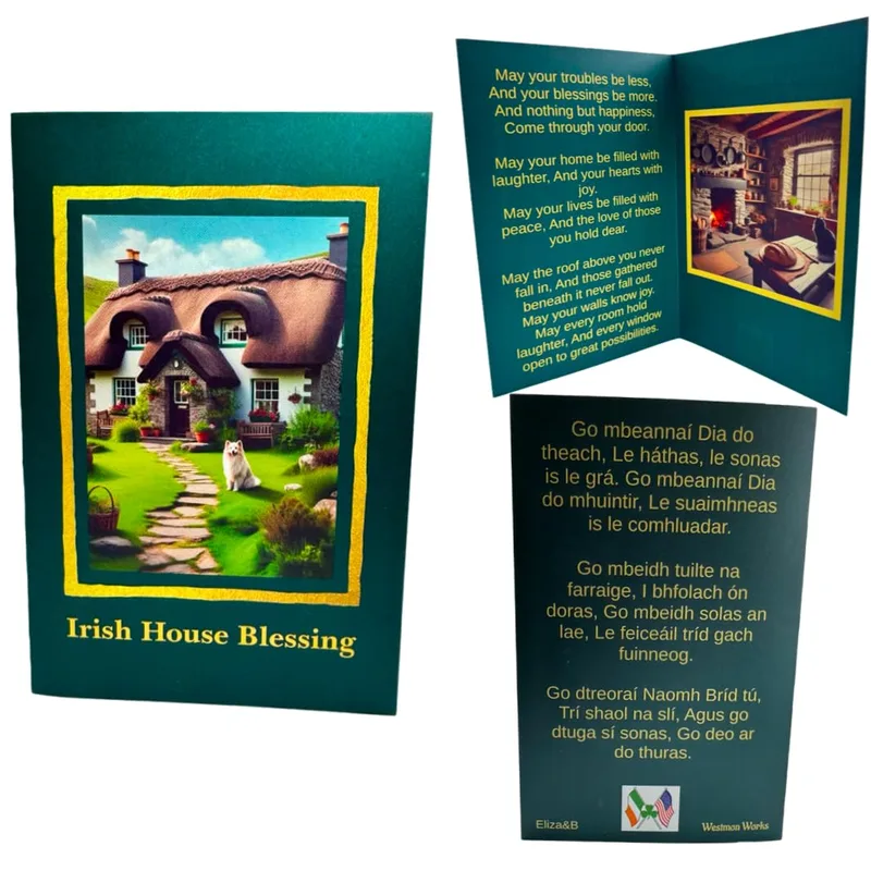 Thatched Cottage Green New Home Card for a Fresh Start