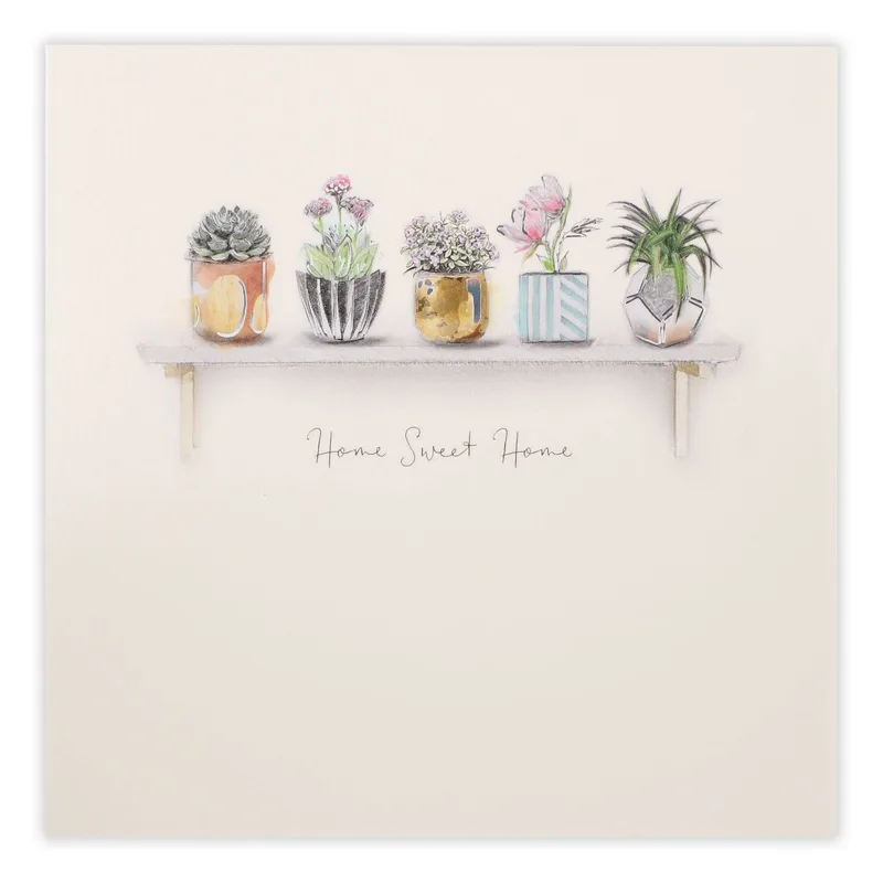 Plants Wall Shelf New Home Card for Housewarming Celebrations