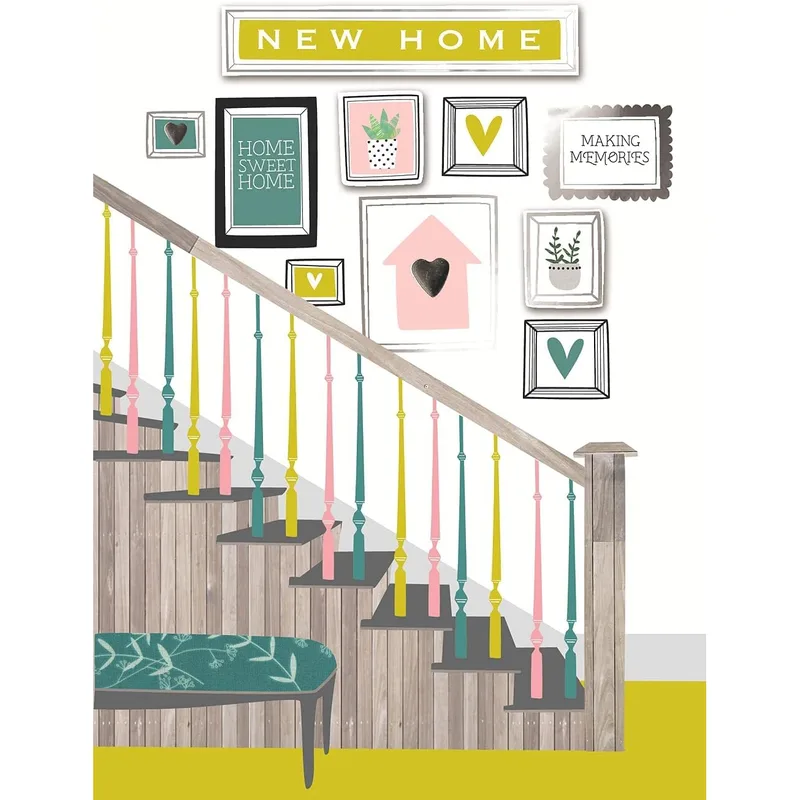 Staircase Wall Frames New Home Card Celebrating a Fresh Start