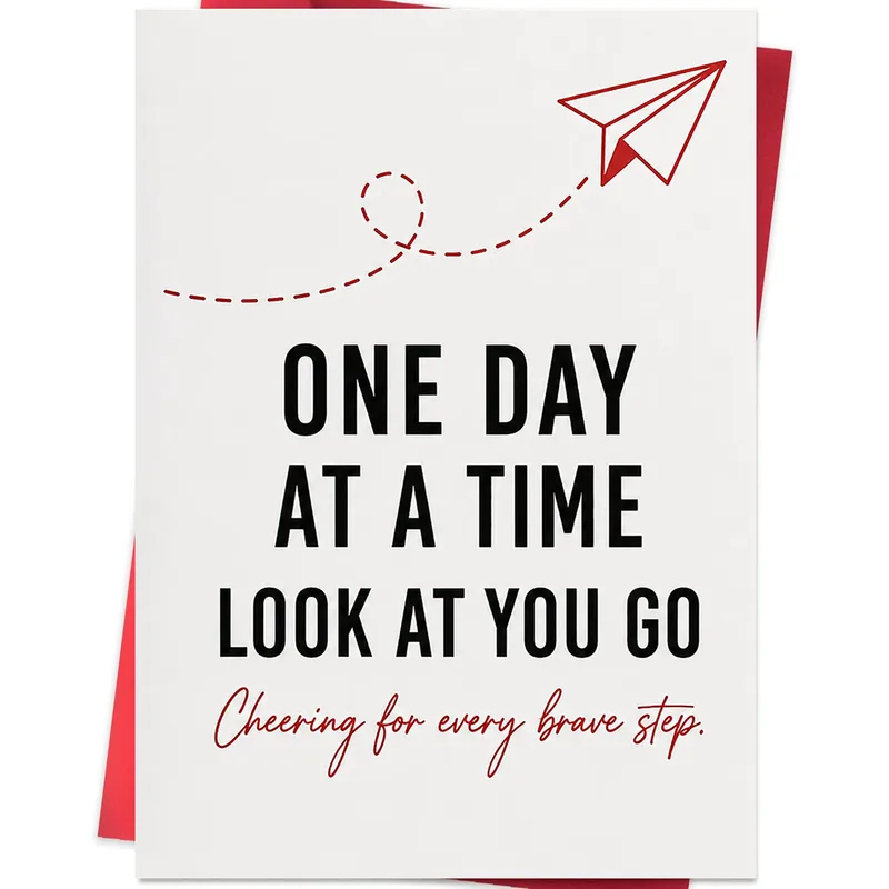 Airplane Dotted Path Encouragement Card for One Day at a Time Support