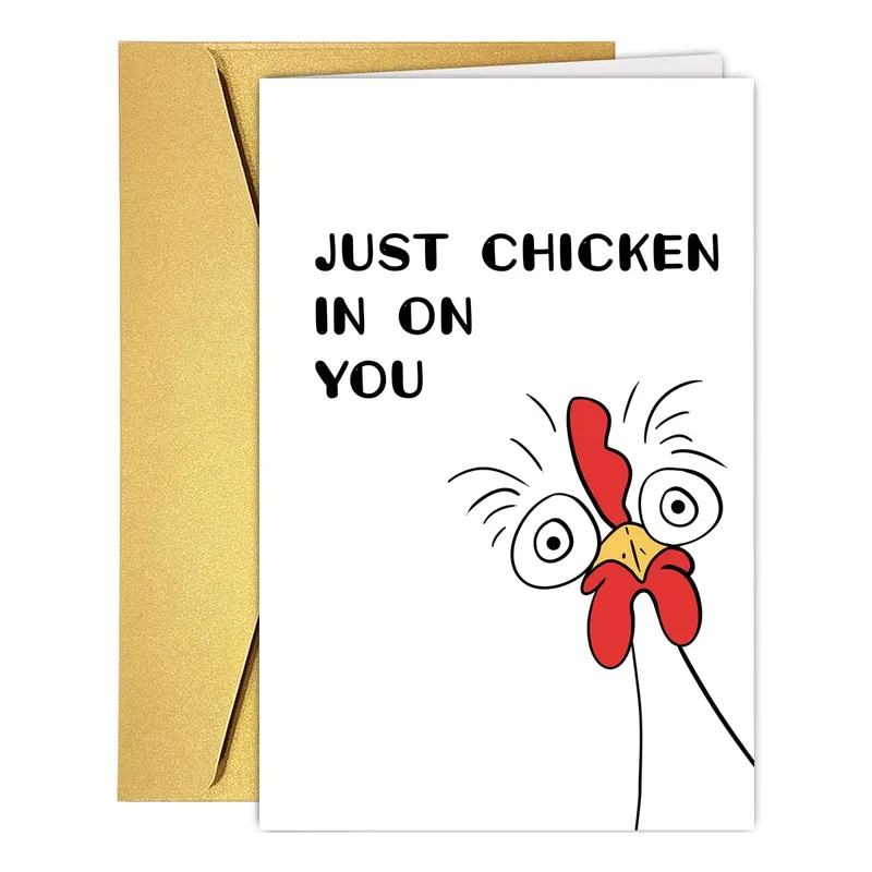 Just Checking in Card: A Funny Chicken Hello