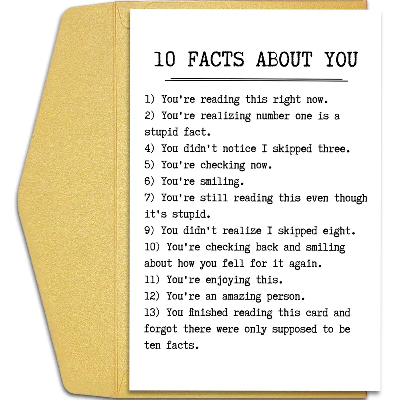 Silly Facts Card: A Typewriter Joke With a Skipped Number