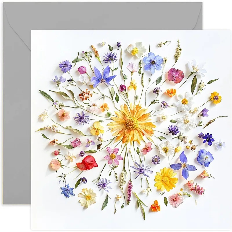 Pressed Flowers Card for a Thinking of You Moment