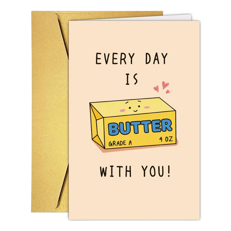 Butter Pun Love Card: Every Day Is Butter With You