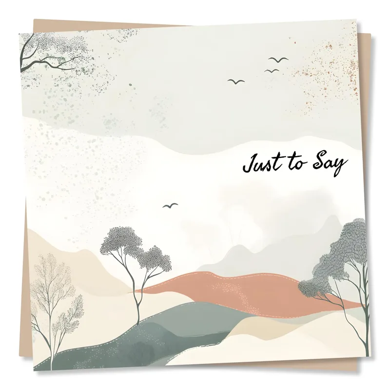 Muted Landscape Card: a quiet note of thinking of you