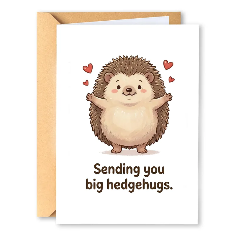 Cute Hedgehog Card for Friends Far Away, Miss You