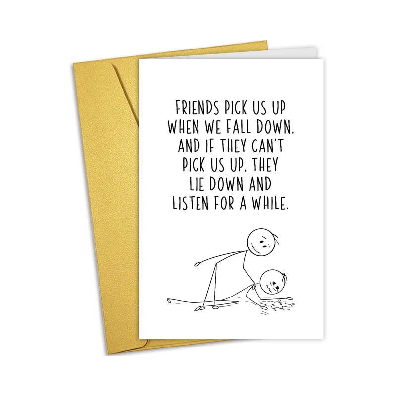Stick Figure Cartoon Card for the Friend Who Listens