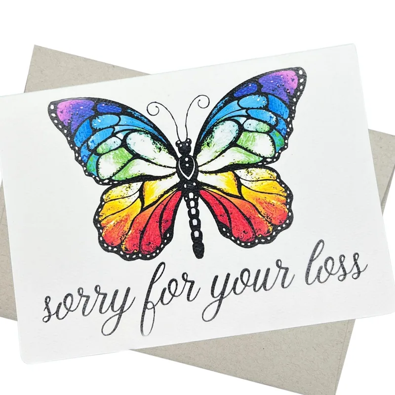 Rainbow Butterfly Card: a gentle sympathy note for a hard day