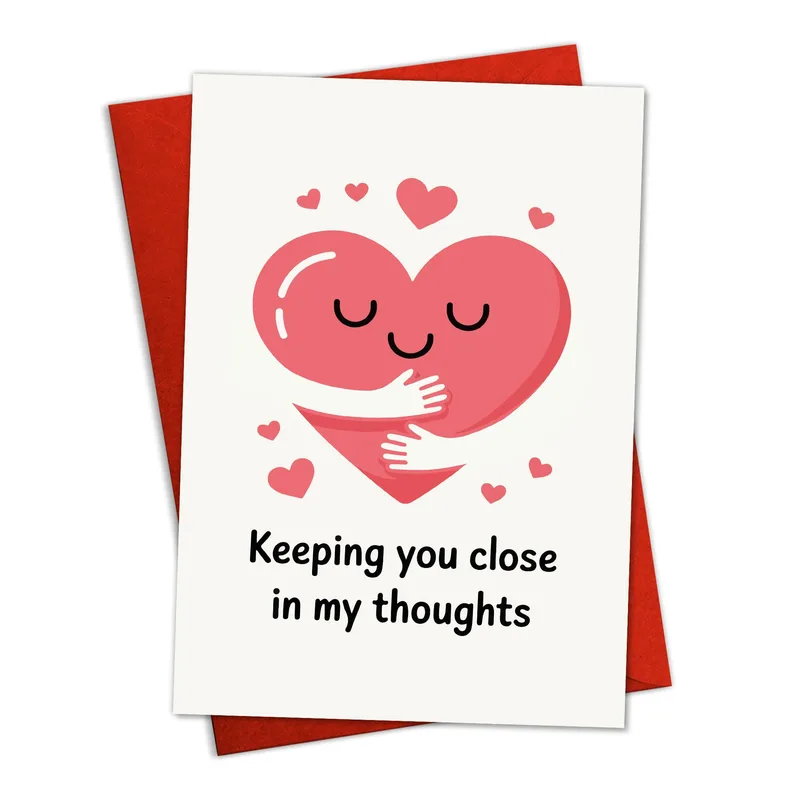 Thinking of You Heart Card: Keeping You Close in My Thoughts