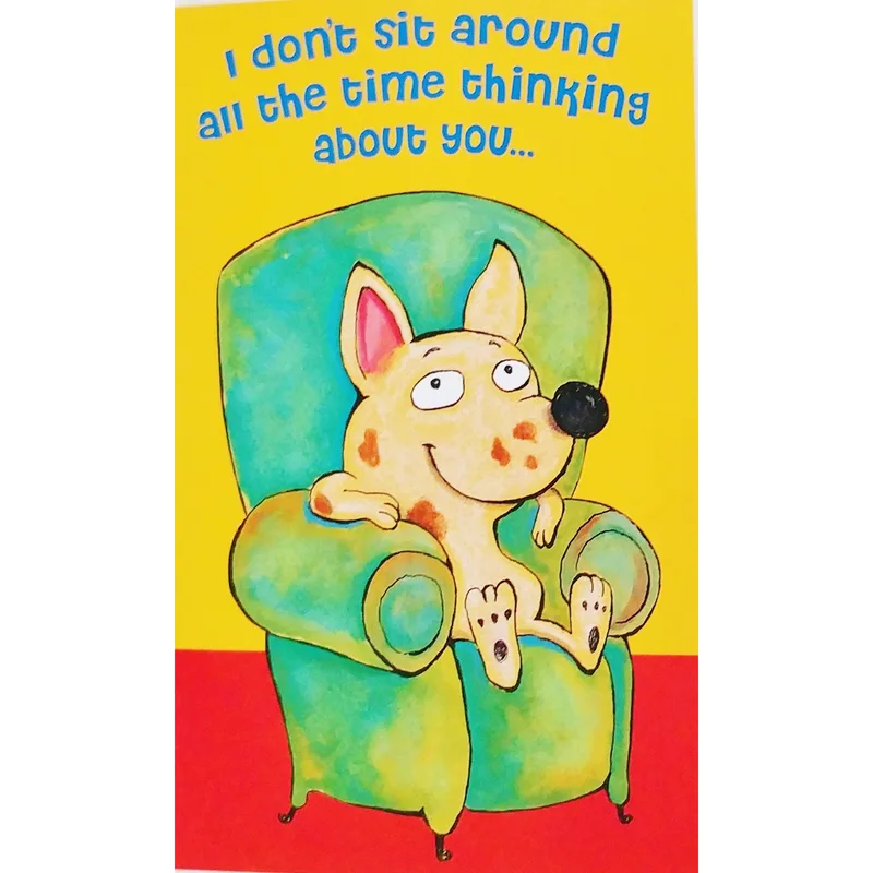 Miss You Dog Card: A Pup Who Misses You From the Armchair