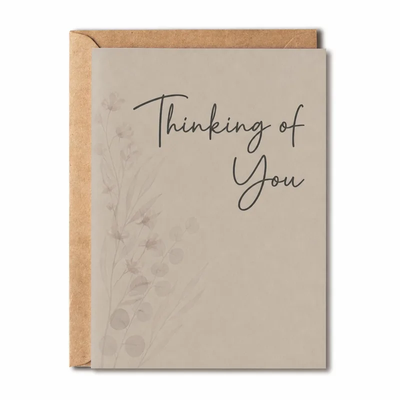 Muted Botanical Sprigs Card: Thinking of You Greeting Card
