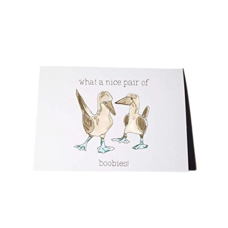 Blue Footed Booby Card – Greeting Card in black