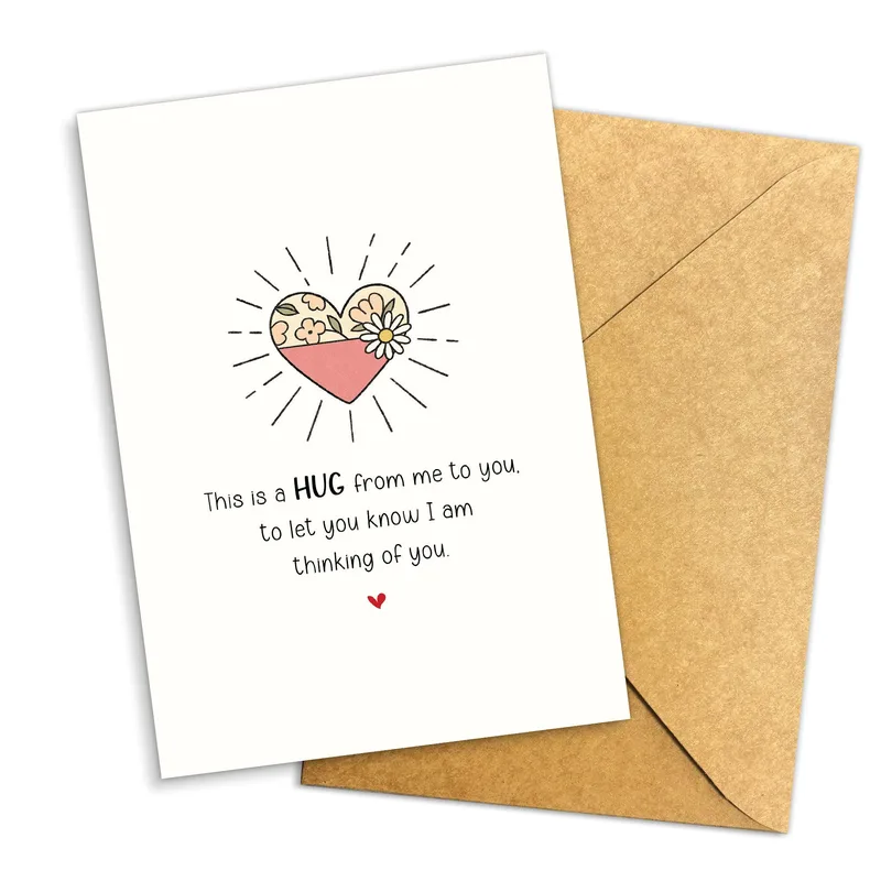 Hug from Me Card: A Floral Heart for Thinking of You
