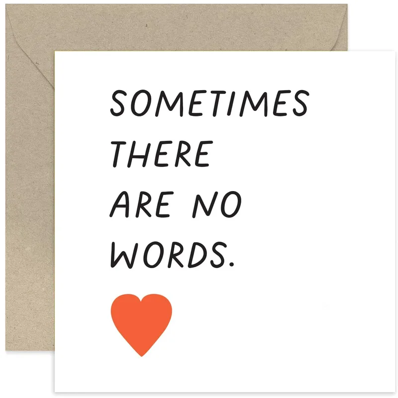 Orange Heart Minimalist Card for Sympathy and Support
