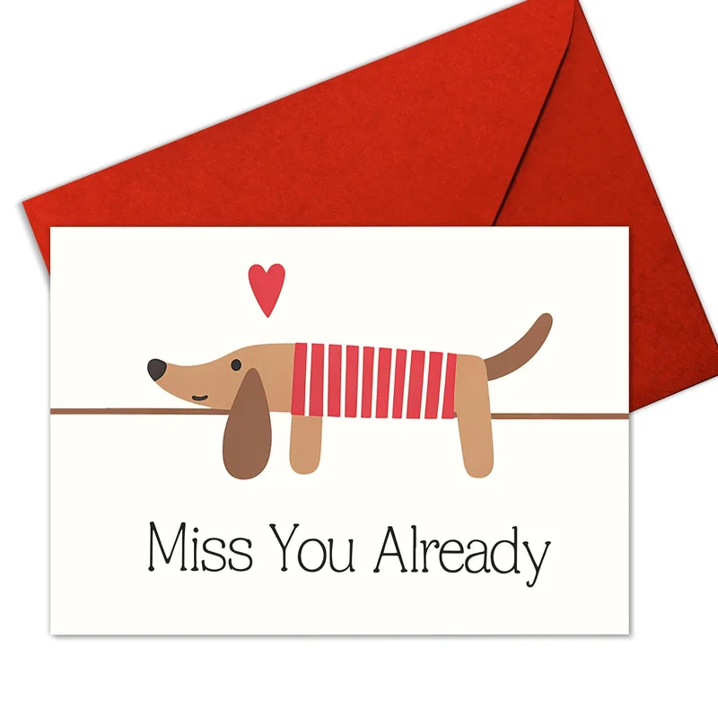 Dachshund Miss You Card for Longing Friends and Family