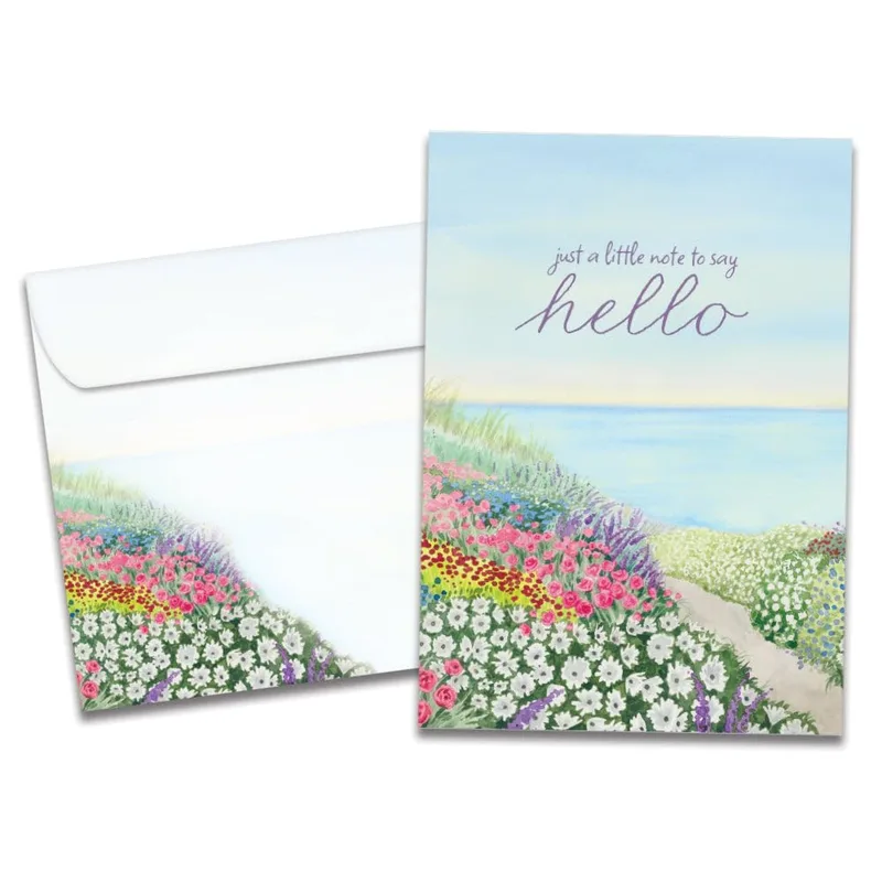 Coastal Garden Flowers Card: A Hello Note for Ocean Lovers