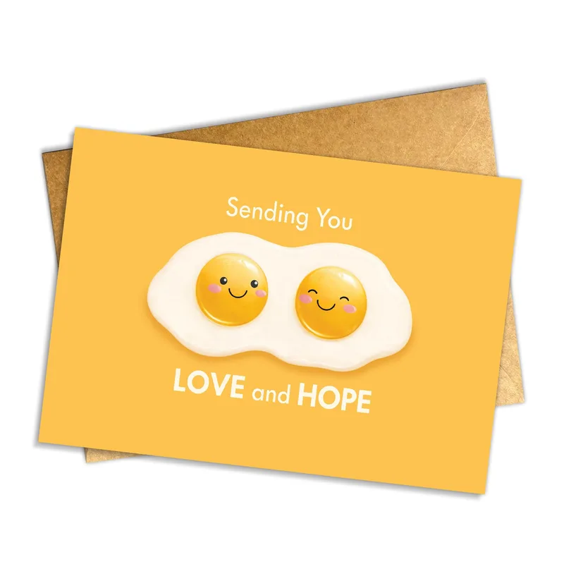Fried Eggs Yellow Love Card: Sending You Love and Hope Greeting