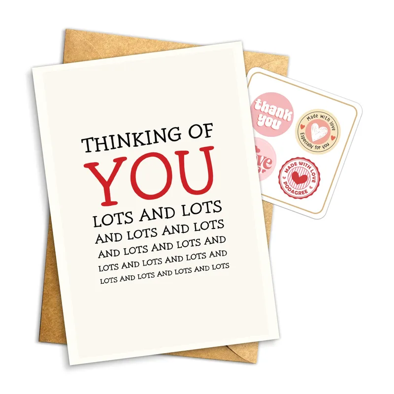 Card Red Bold Thinking of You Card for Someone Special