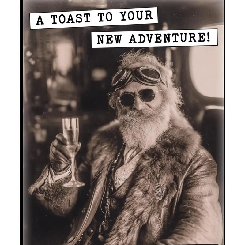 Adventure Awaits Card: A Vintage Aviator Toast