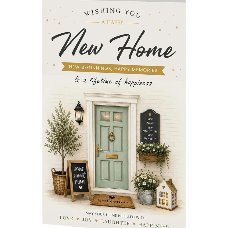 Wishing you A Happy Card for a New Home Sage Door