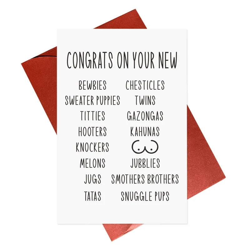 Boob Congrats Card: A Funny List of Slang Names