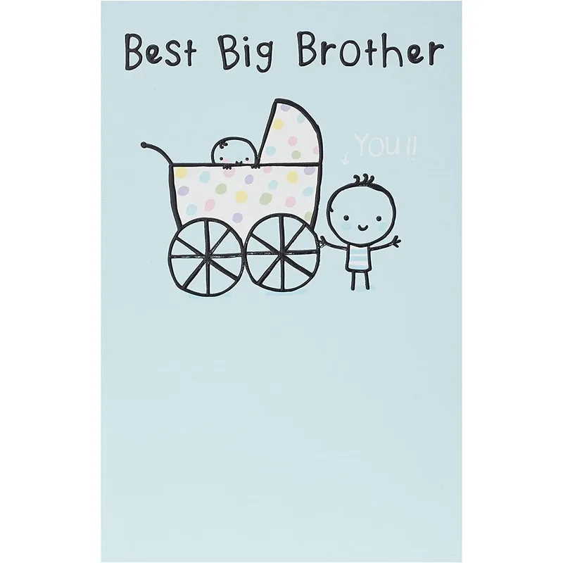 Big Brother Card with a Pastel Stroller Scene