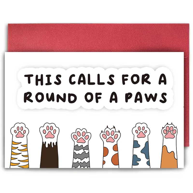 Cat Lover Card: A Round of Paws for Congrats