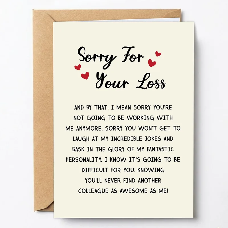 Sarcastic Coworker Card: a farewell that roasts you