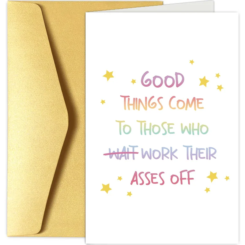 Good Things Come Card for Hardworking New Job Wins