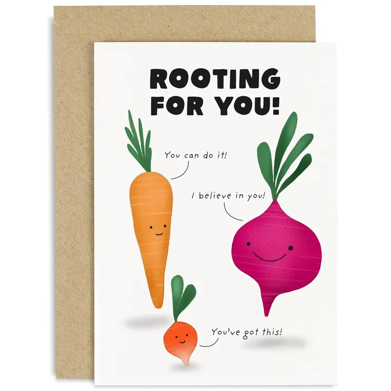 Rooting for You Card: Veggie Pep Talk for Any Big Day
