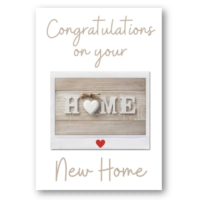 Rustic Wood Home Sign Card for a New Home Celebration