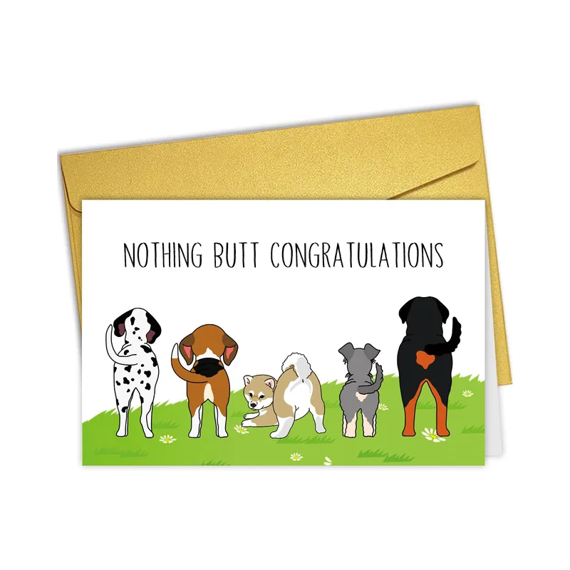 Dog Butts Congratulations Card for Any Big Win