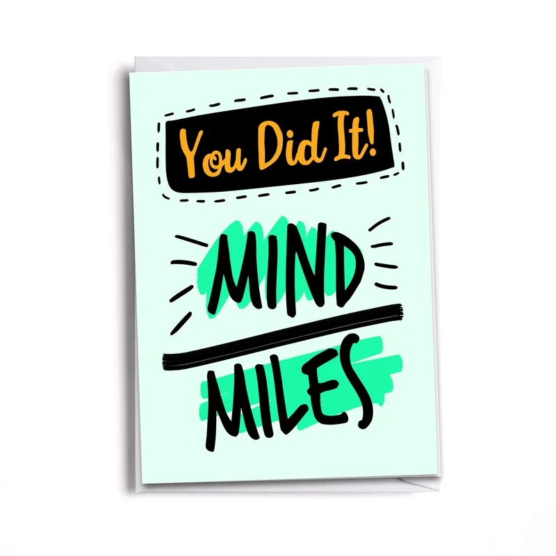 Marathon Finisher Congrats Card: Mind Over Miles