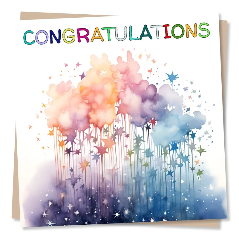 Star Clouds Card: a bright congratulations for any win