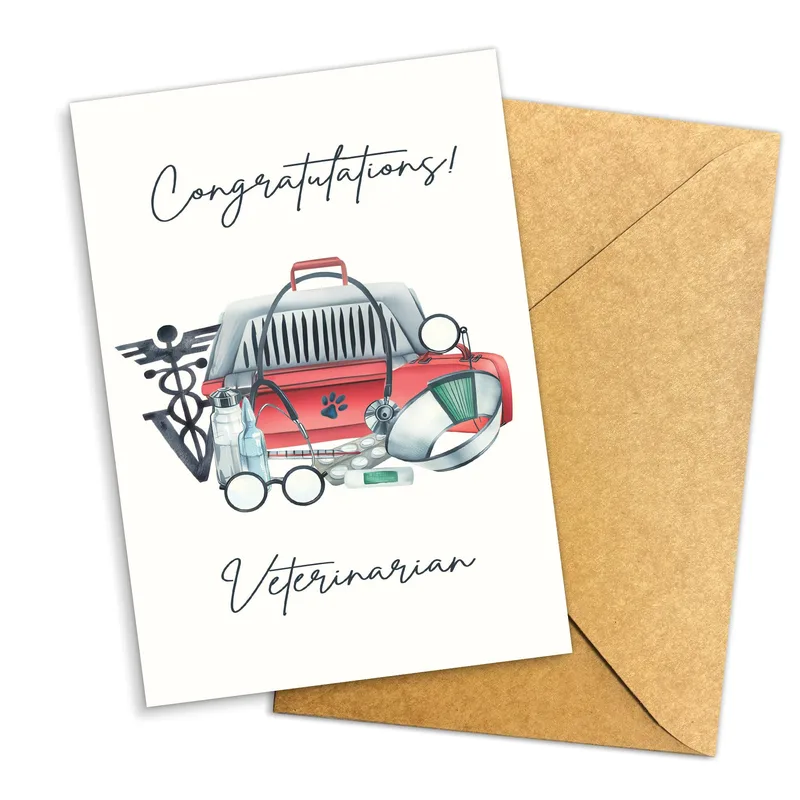 Veterinarian Graduation Card: Congrats on Your Vet Degree