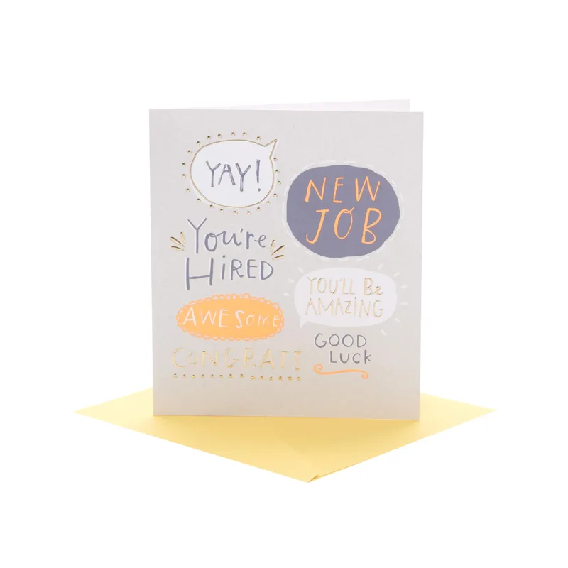 You're Hired Card for a New Job Congrats