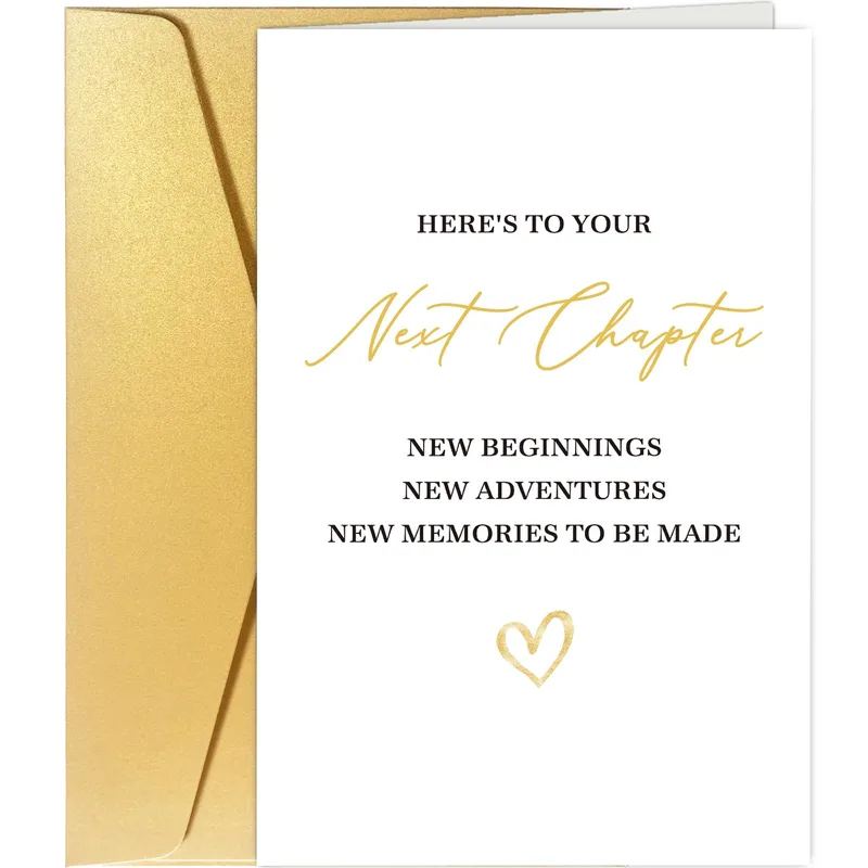 Here's to Your Next Chapter Congratulations Card for New Starts