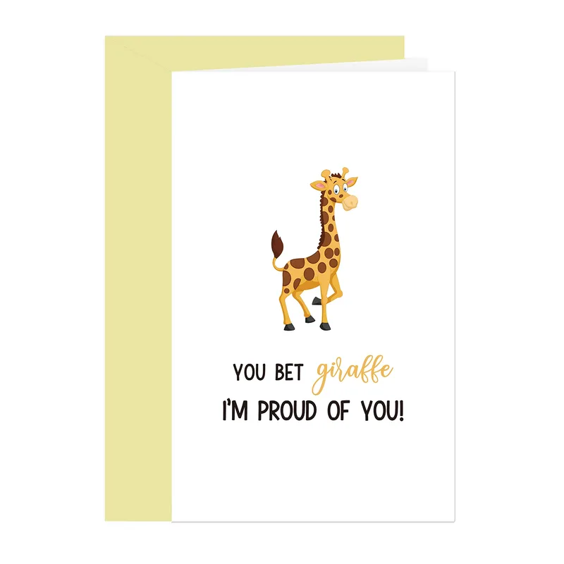 Giraffe Pun Card for Proud Moments and Big Wins